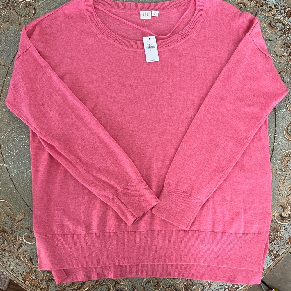 GAP Women's Vibrant Pink Crew Neck Sweater